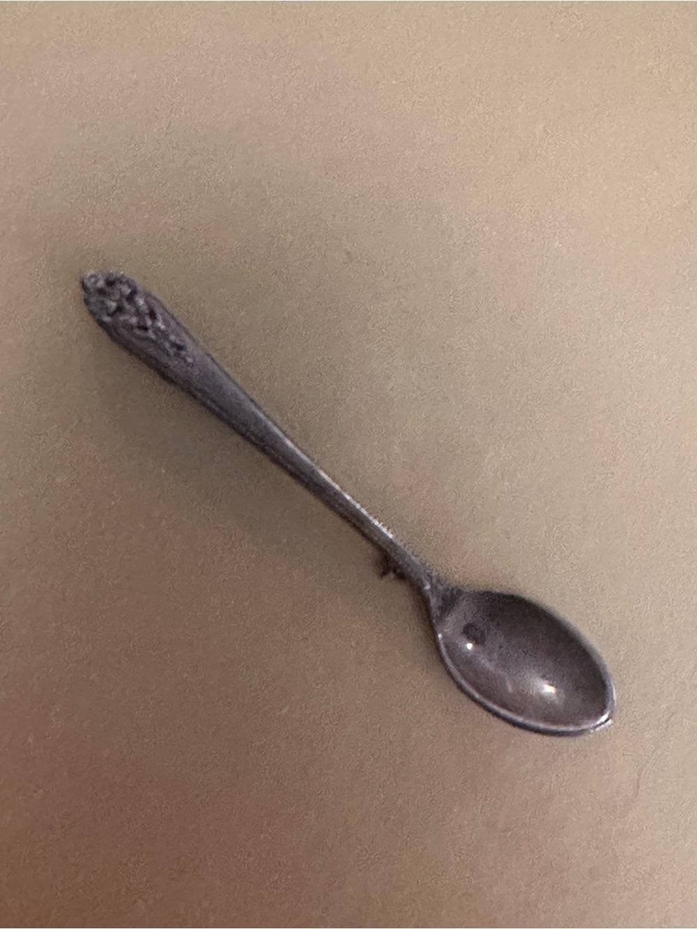 Vintage silver spoon lapel pin